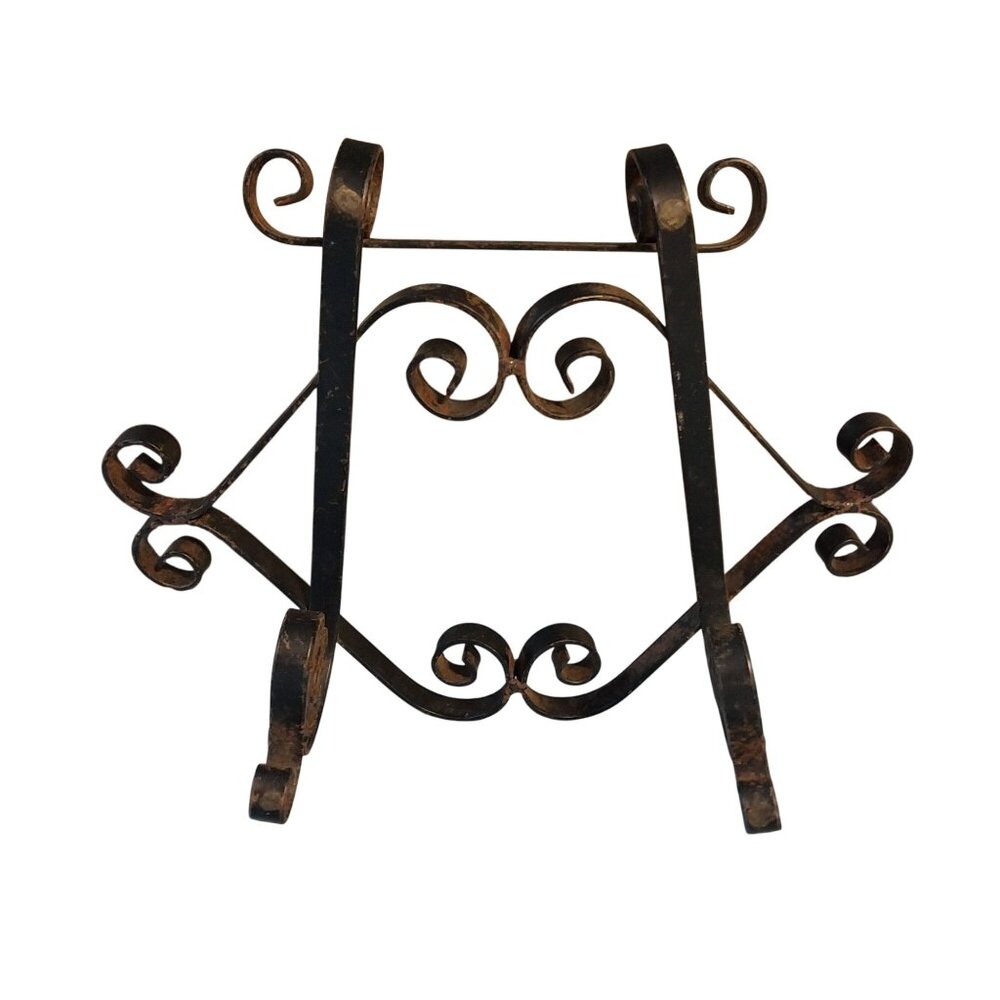 Elegant Black and Brown Wrought Iron Easel